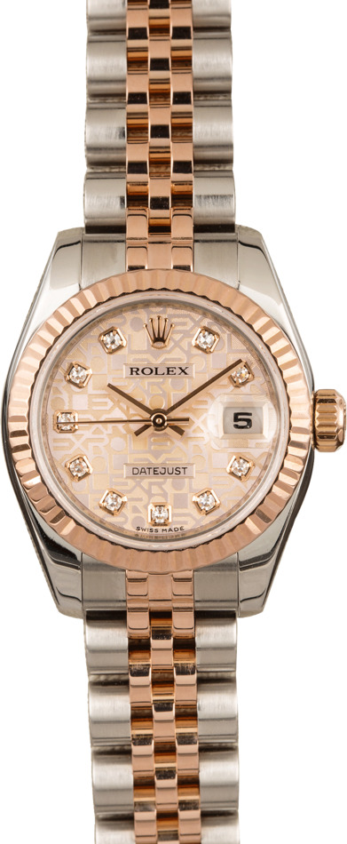 Pre-Owned Rolex Lady Datejust 179171 Pink Jubilee Diamond Dial