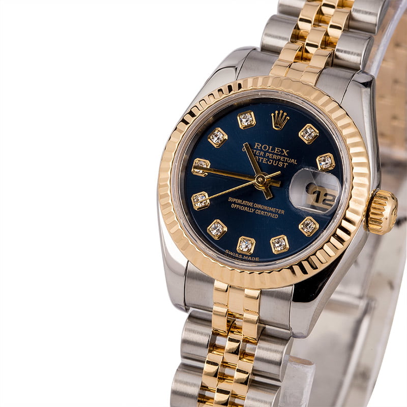 Pre Owned Rolex Lady-Datejust 179173 Blue Diamond Dial