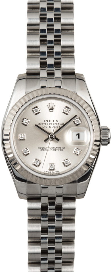 Rolex Ladies Datejust 179174 Silver Diamond