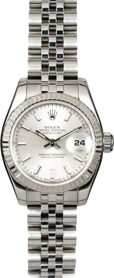 Rolex Lady Datejust 179174 Silver Luminescent Dial