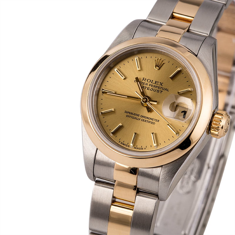 Pre Owned Rolex Lady-Datejust 69163 Champagne Dial