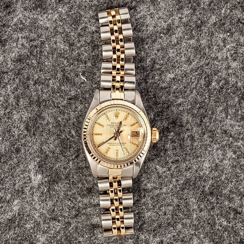 Used Rolex Datejust 6917 Champagne Dial Two Tone Jubilee