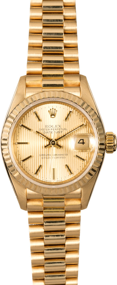 Rolex Lady Datejust 69178 Champagne Tapestry Dial
