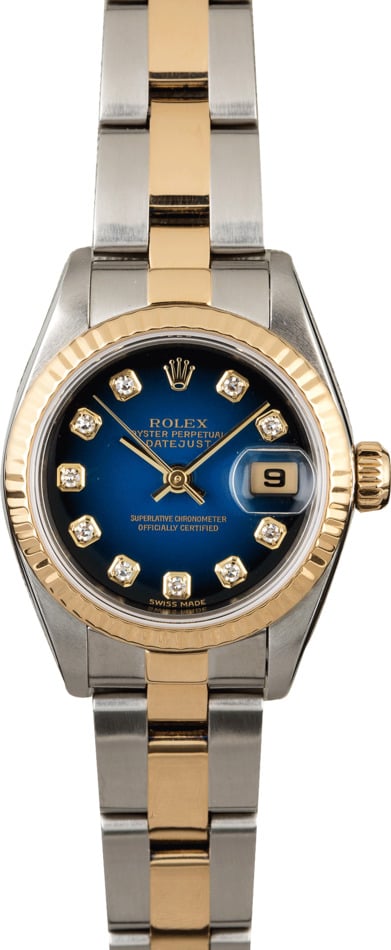 Rolex Datejust 79173 Blue Vignette Diamond Dial