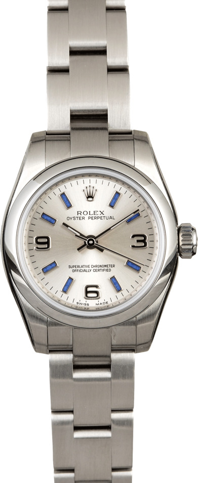 Pre Owned Rolex Lady Oyster Perpetual 176200 Blue Index