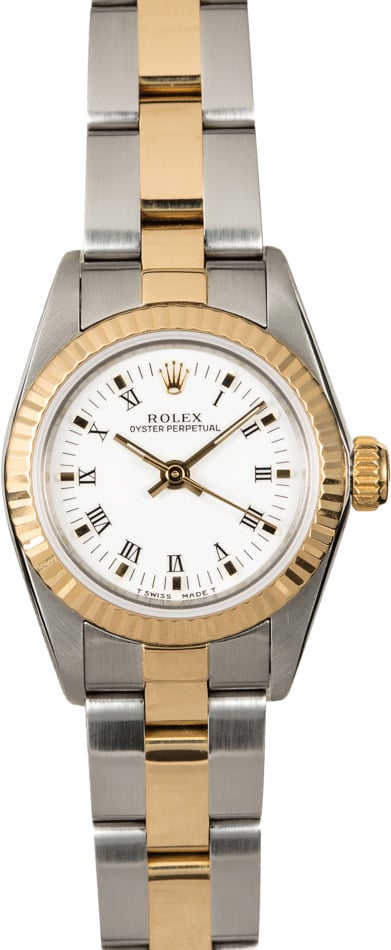 Rolex Ladies Oyster Perpetual 67193 White Dial