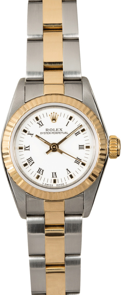Rolex Oyster Perpetual 67193 White Arabic Dial