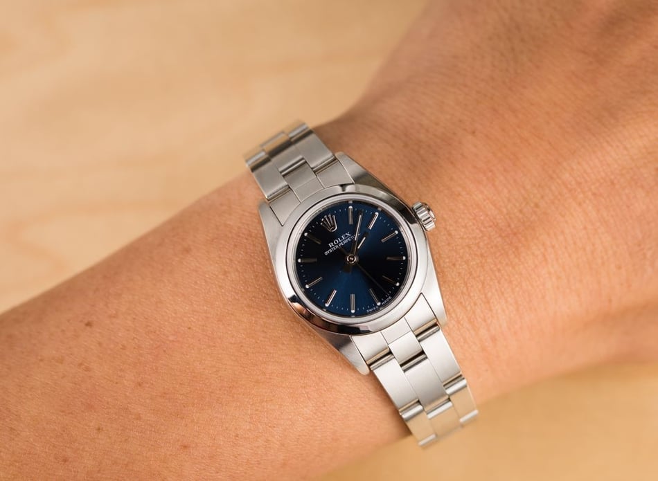 Rolex Ladies Oyster Perpetual 76080 Blue Index Dial