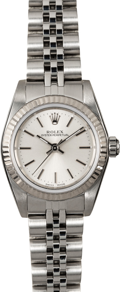 Rolex Ladies Oyster Perpetual 76094 Silver Dial