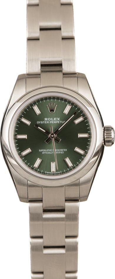Rolex Ladies Oyster Perpetual 176200 Olive Green Dial