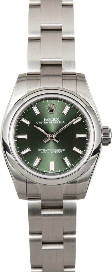 Rolex Lady Oyster Perpetual 176200 Olive Green Dial