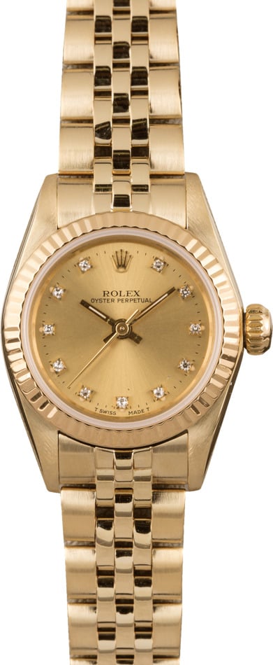PreOwned Rolex Oyster Perpetual 67197 Diamond Dial