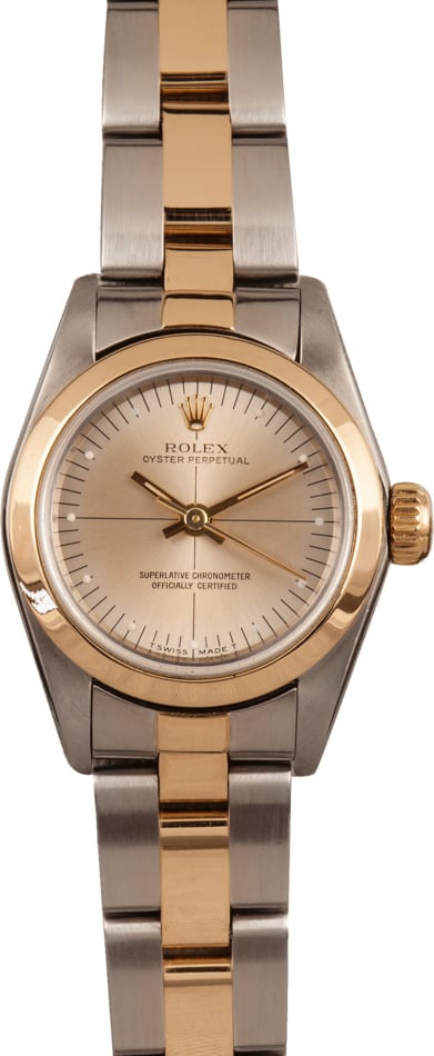 Rolex Lady Oyster Perpetual 67243 Silver Quadrant Dial