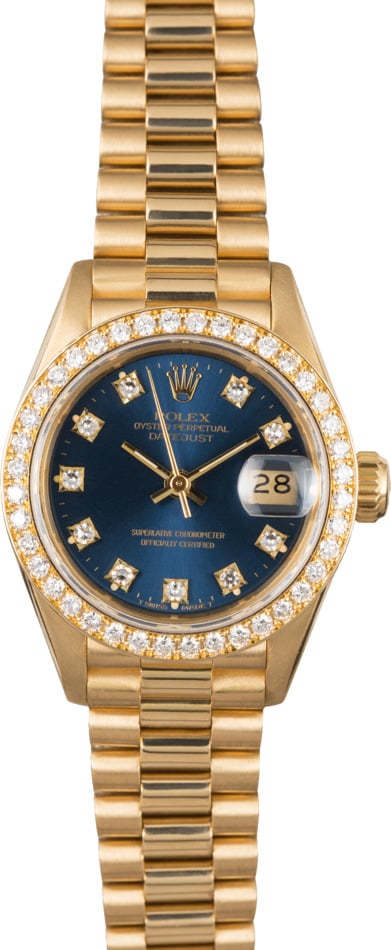 Rolex Lady President 69178 Blue Diamond Dial