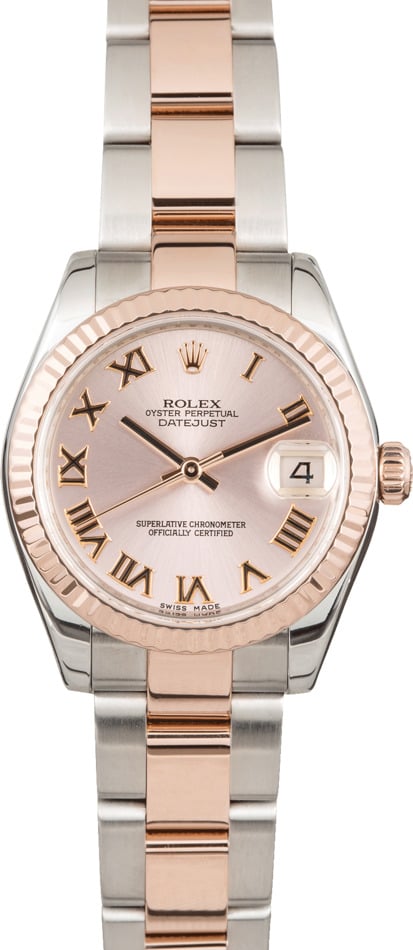 Pre Owned Rolex Mid-Size Datejust 178271 Two Tone Everose