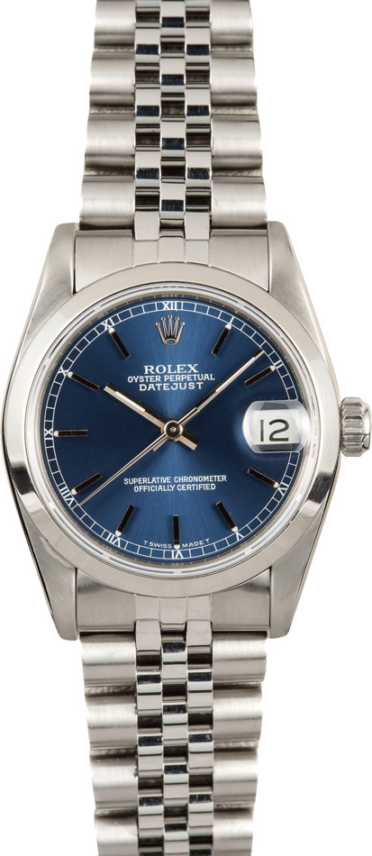 Rolex Mid-size Datejust 68240 Blue Dial