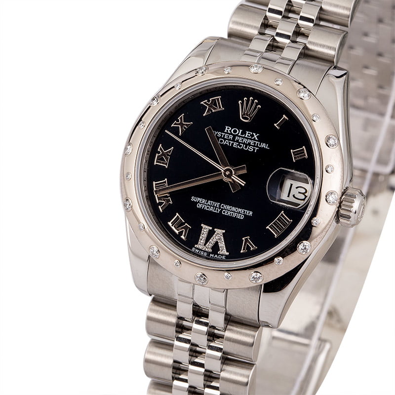 Pre Owned Rolex Mid-size Datejust 178344 Diamonds