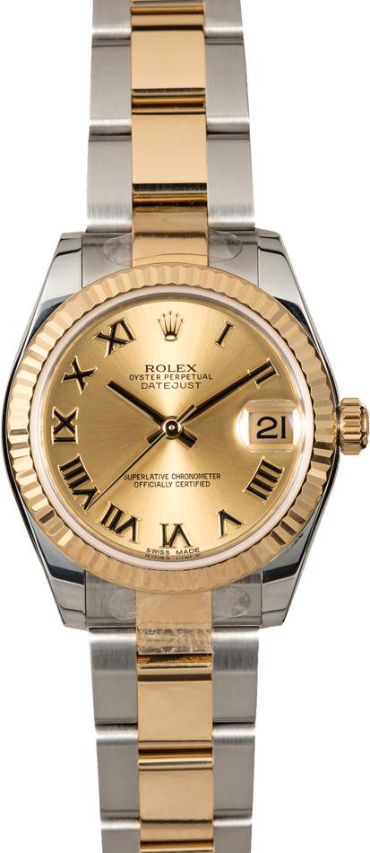 Mid-Size Rolex Datejust 178273 Two Tone Oyster
