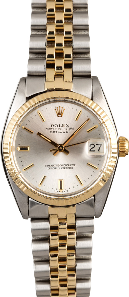 Mid-Size Rolex Datejust 6827 Silver Dial