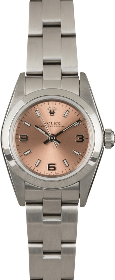 Pre Owned Rolex Ladies Oyster Perpetual 76080 Pink Dial