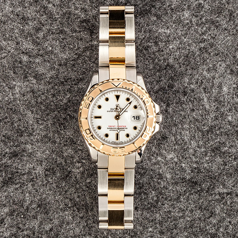 Pre-Owned Rolex Ladies Yacht-Master 69623 White Dial