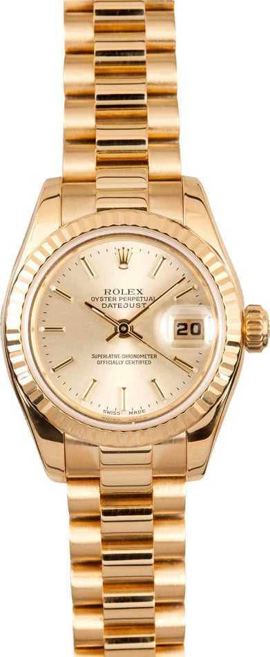 Ladies Gold Rolex Datejust 179178 - Save up to 50% at Bobs