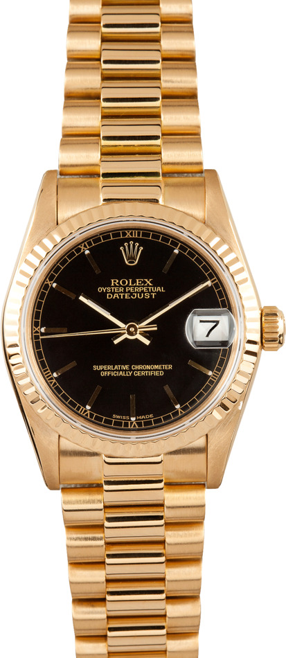 18K Rolex DateJust Midsize Watch 68278