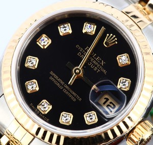 Ladies Rolex Datejust Watch 79173 Black Diamond