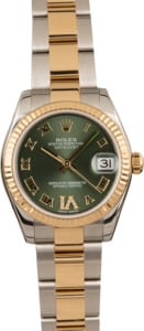 Used Rolex Datejust 178273 Mid-size Olive Green Dial