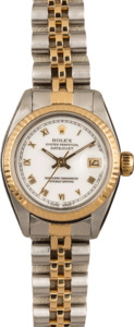 Used Rolex Datejust 6917 White Roman Watch