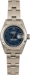 Pre-Owned Rolex Ladies Date 69160 Blue Roman Dial