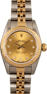 Rolex Lady Oyster Perpetual 76193 Champagne Diamond Dial
