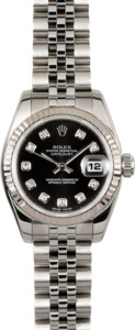 Ladies Rolex Datejust 179174 Black Diamond