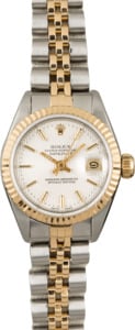 Used Rolex Lady Datejust 69173 Silver Tapestry Dial
