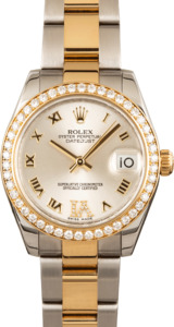 Mid-Size Rolex Datejust 178383 Diamond Bezel & VI