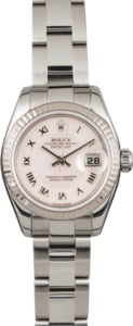 Pre Owned Rolex Ladies Datejust 179174 Decorated Roman Dial