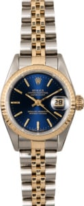 Rolex Lady Datejust 69173 Jubilee Band with Blue Dial
