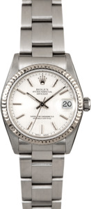 Mid-Size Rolex Datejust 78274 Silver Tapestry Dial