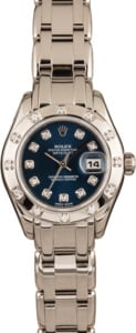 Pre Owned Rolex Pearlmaster 80319 Blue Diamond Dial