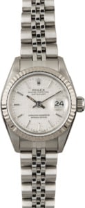 Used Ladies Rolex Datejust 69174 Silver Linen Dial
