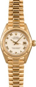 Pre-Owned Rolex President 6917 White Roman Dial
