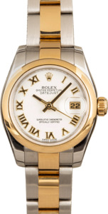 Ladies Rolex Datejust 179163 White Roman Dial