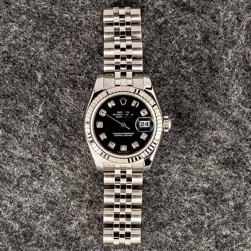 Rolex Lady-Datejust 179174 Black Diamond Dial
