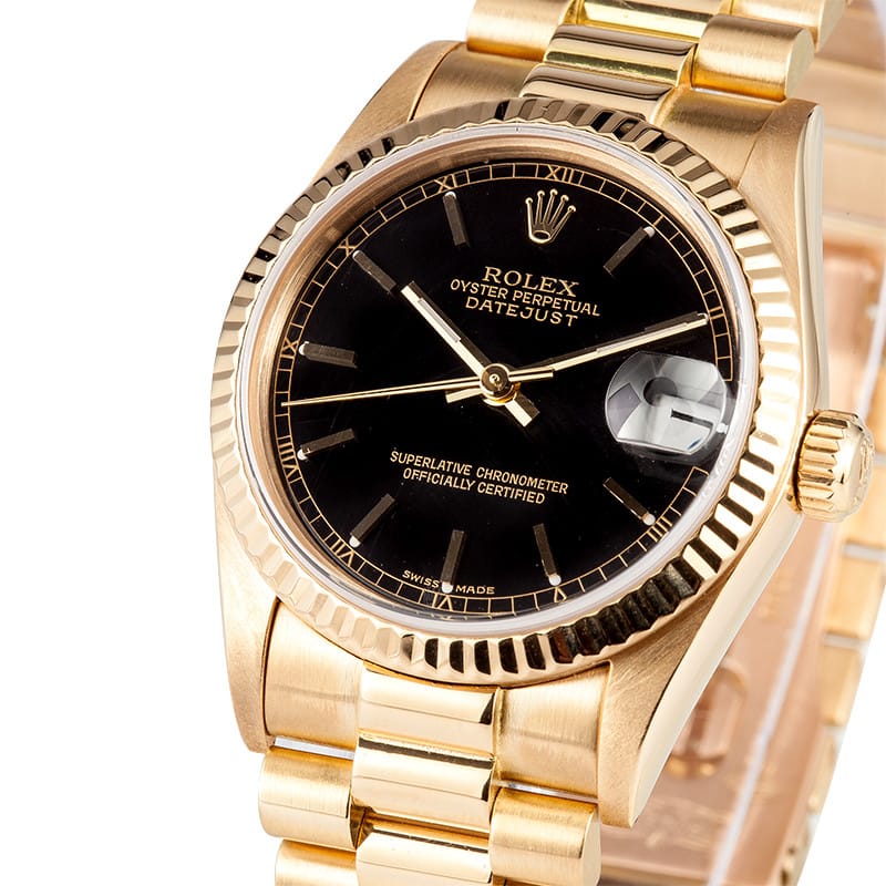 18K Rolex DateJust Midsize Watch 68278