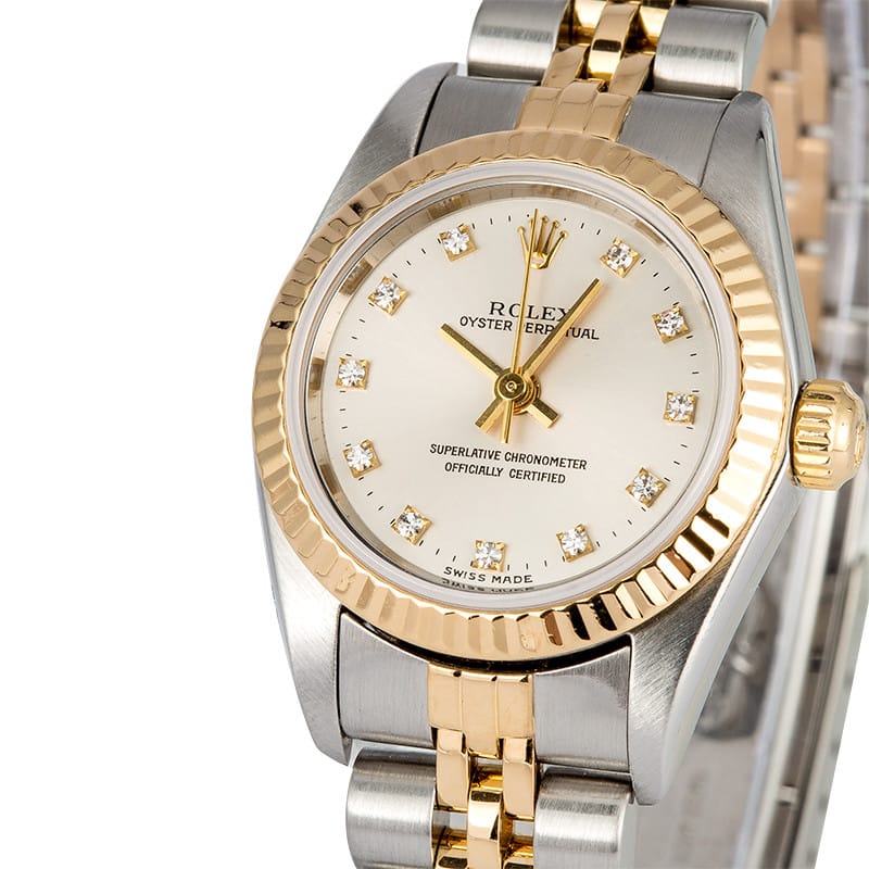 Ladies Rolex Oyster Perpetual 76193 Diamond Dial