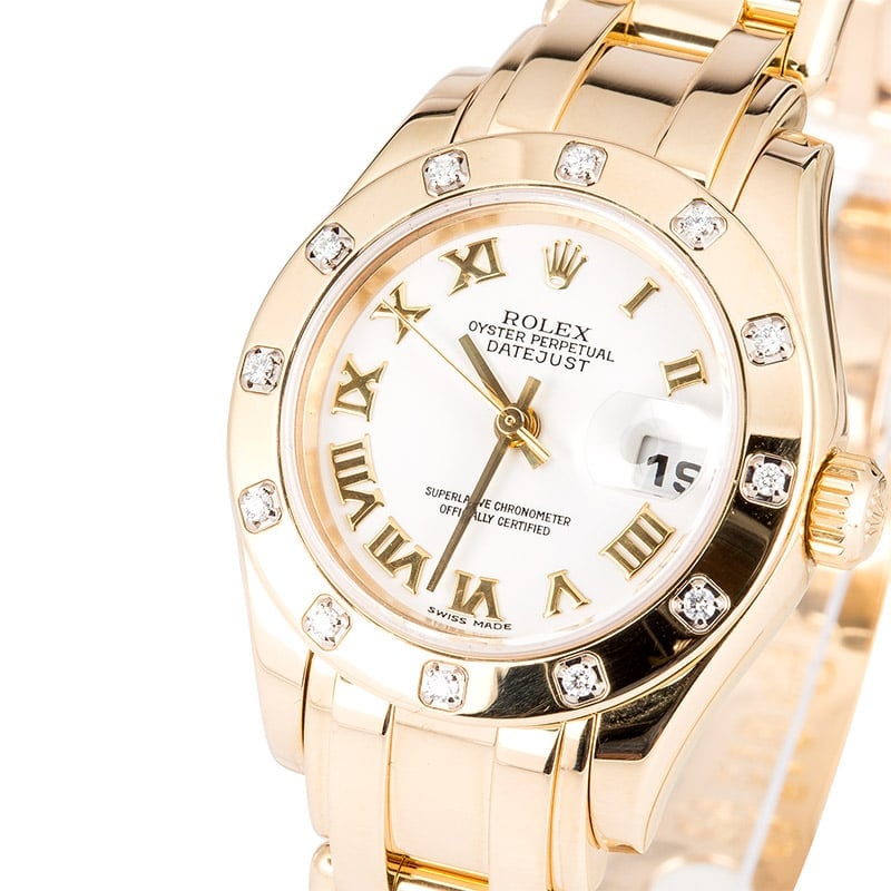 Ladies Rolex Pearlmaster 80318 Roman