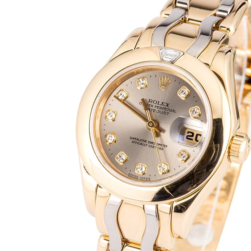 Rolex Pearlmaster 69328 White and Yellow Gold