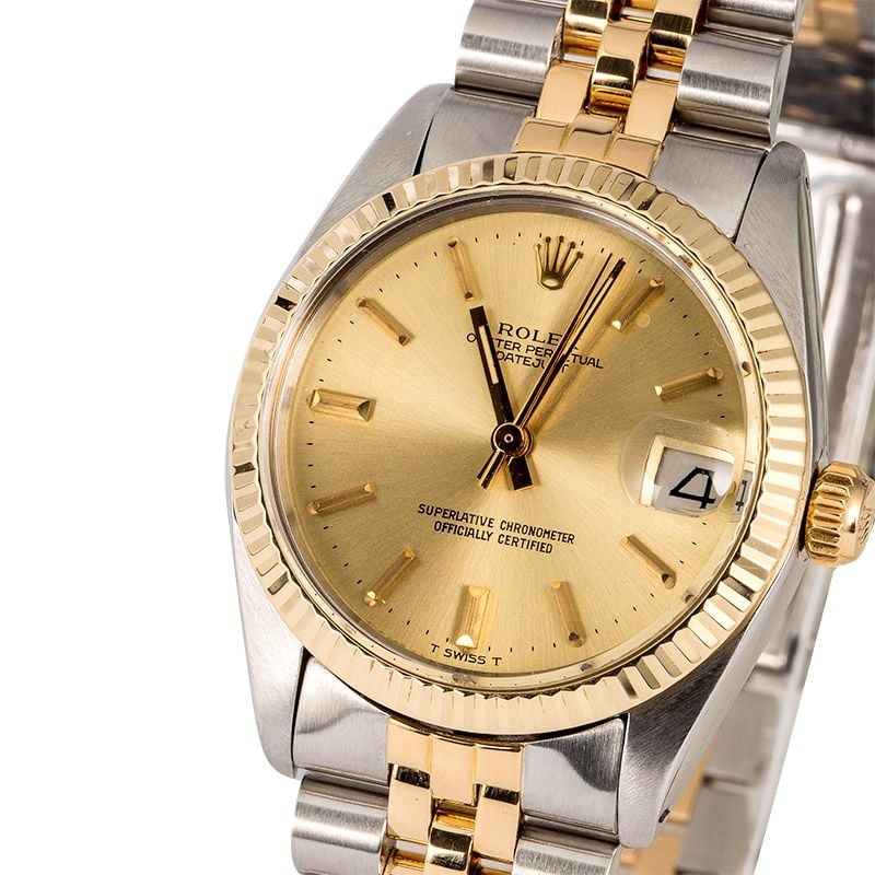 Mid-Size Rolex Datejust 6827 Champagne Dial
