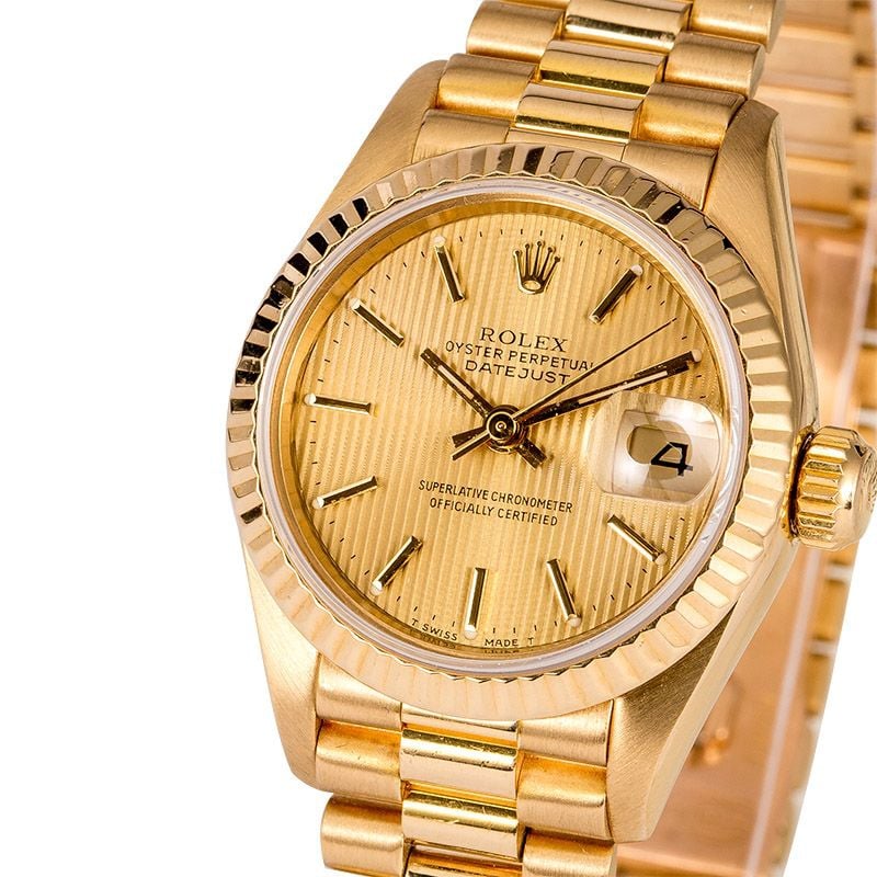 Rolex Lady Datejust 69178 Champagne Tapestry Dial