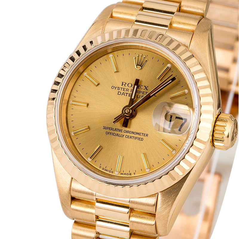 Rolex Lady Presidential 69178 Fluted Bezel